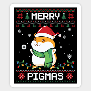 Merry Pigmas Funny Guinea Pig Lover  Christmas Sticker